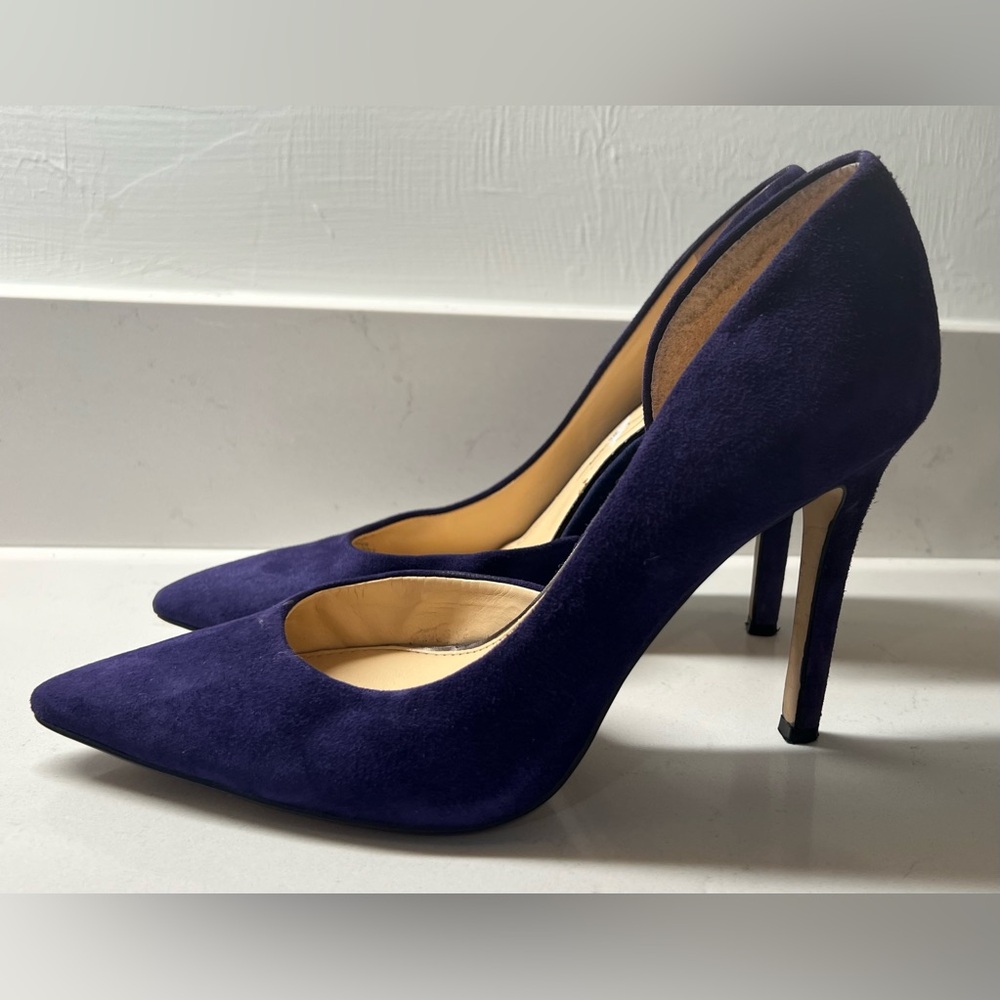Jessica Simpson Navy Suede Pointed Toe Stiletto Heels